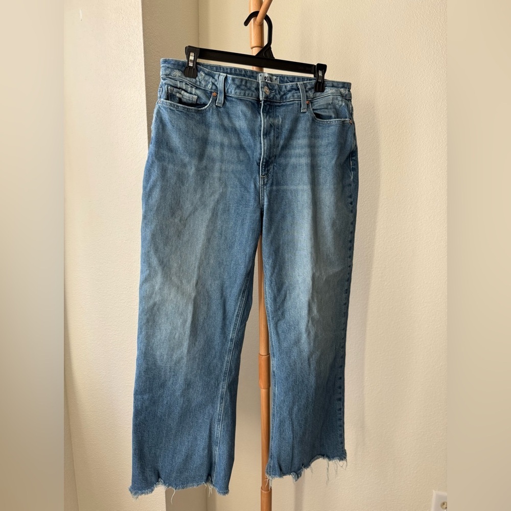 Paige Designer Blue Denim Leenah Ankle High Rise Jeans Women’s Size 32 - Picture 3 of 7